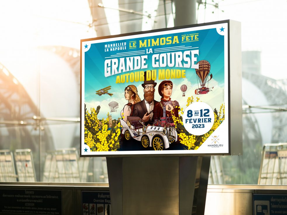 blank advertising billboard at airport.