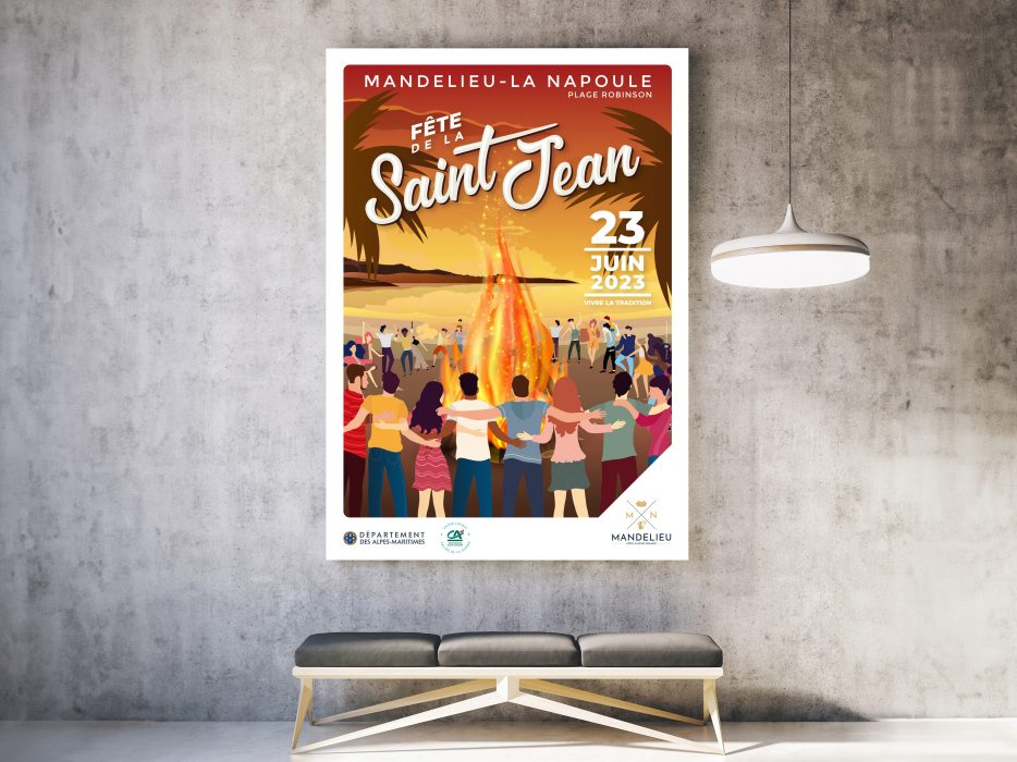 mockup with clear poster on the concrete wall