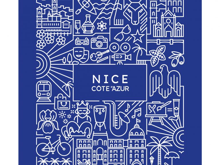 Poster Nice Graphique V3 Bleu Klein